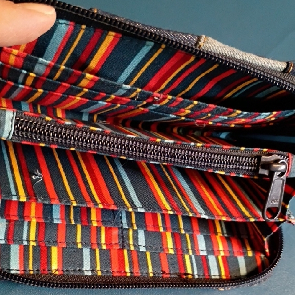 Patchwork Denim Wallet - image 6